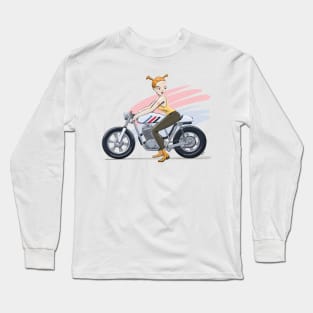 Girl on motorcycle Long Sleeve T-Shirt